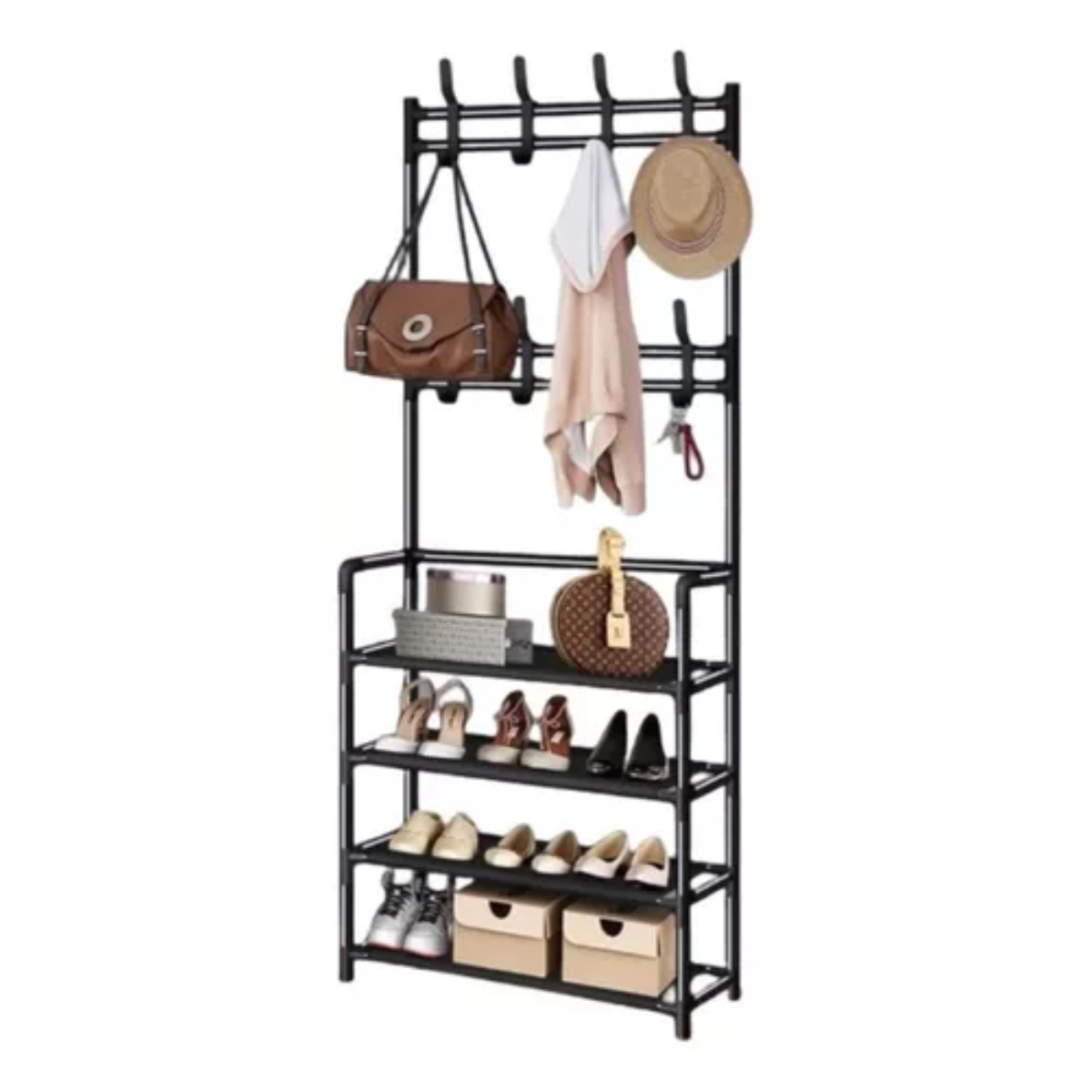 Perchero Organizador Zapatero Estante NEGRO